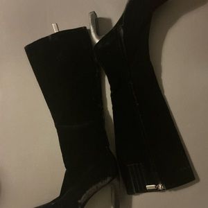 Enzo Angiolini Elegant Black Velvet Knee-High Boots, Size 7